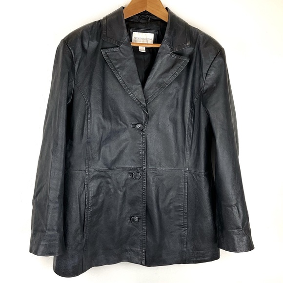 Worthington Jackets & Blazers - Worthington Vintage Black Leather Blazer